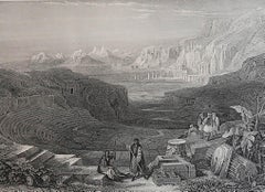 Original Antique Print of the Ancient City of Petra After David Roberts c 1850