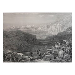 Original Antiker Druck der antiken Stadt Petra nach David Roberts, um 1850