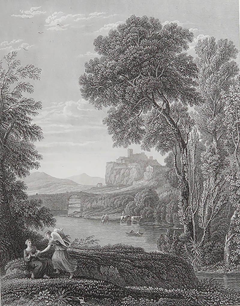 Una grande immagine che si ispira a Claude Lorrain

Incisione fine in acciaio

Pubblicato nel 1850 circa

Senza cornice.