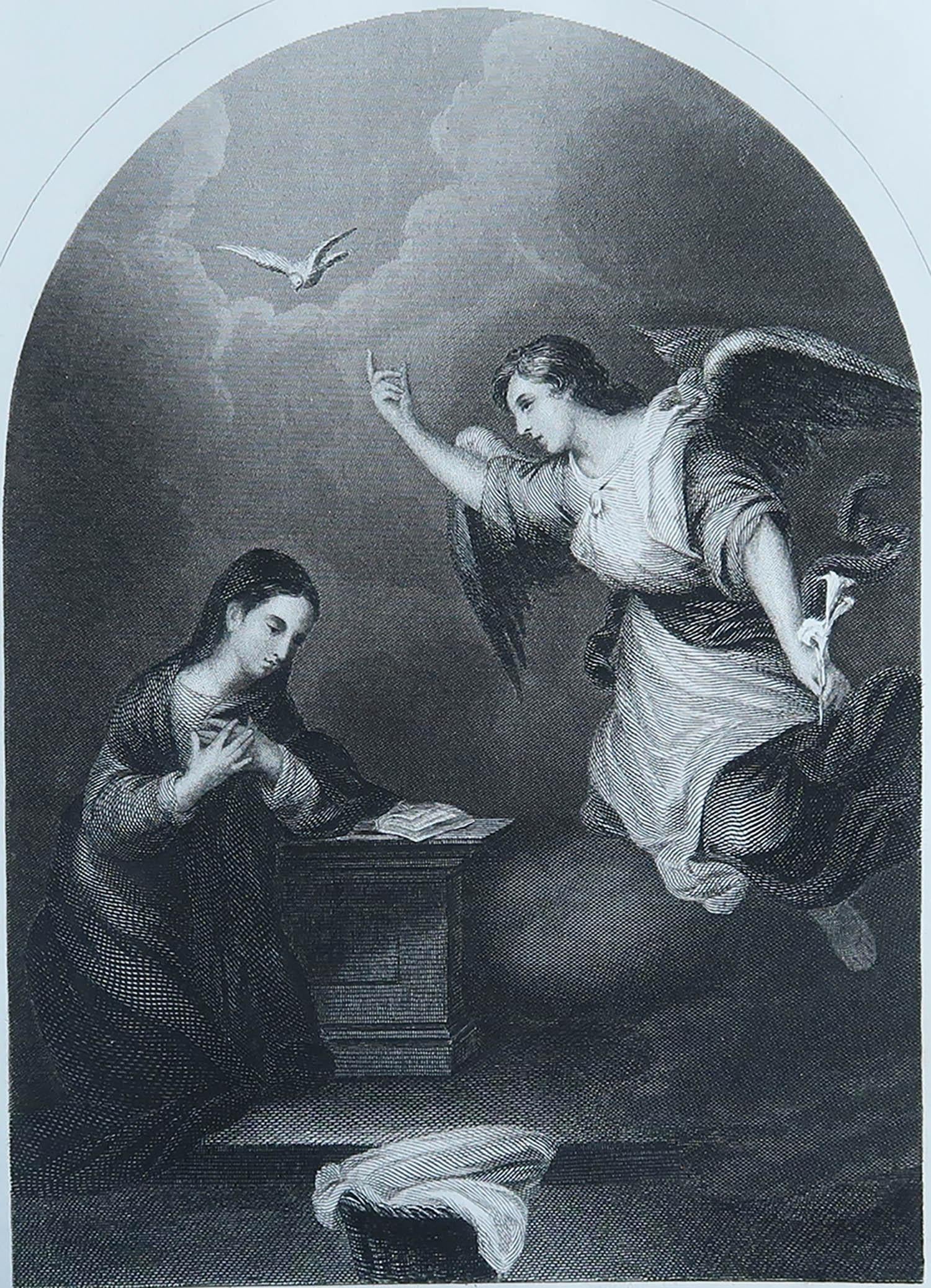Great image after Murillo

Fine steel engraving

Published circa 1850

Unframed.