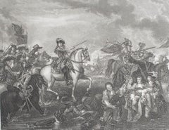 Original Antique Print of The Battle of The Boyne, Ireland. C.1850
