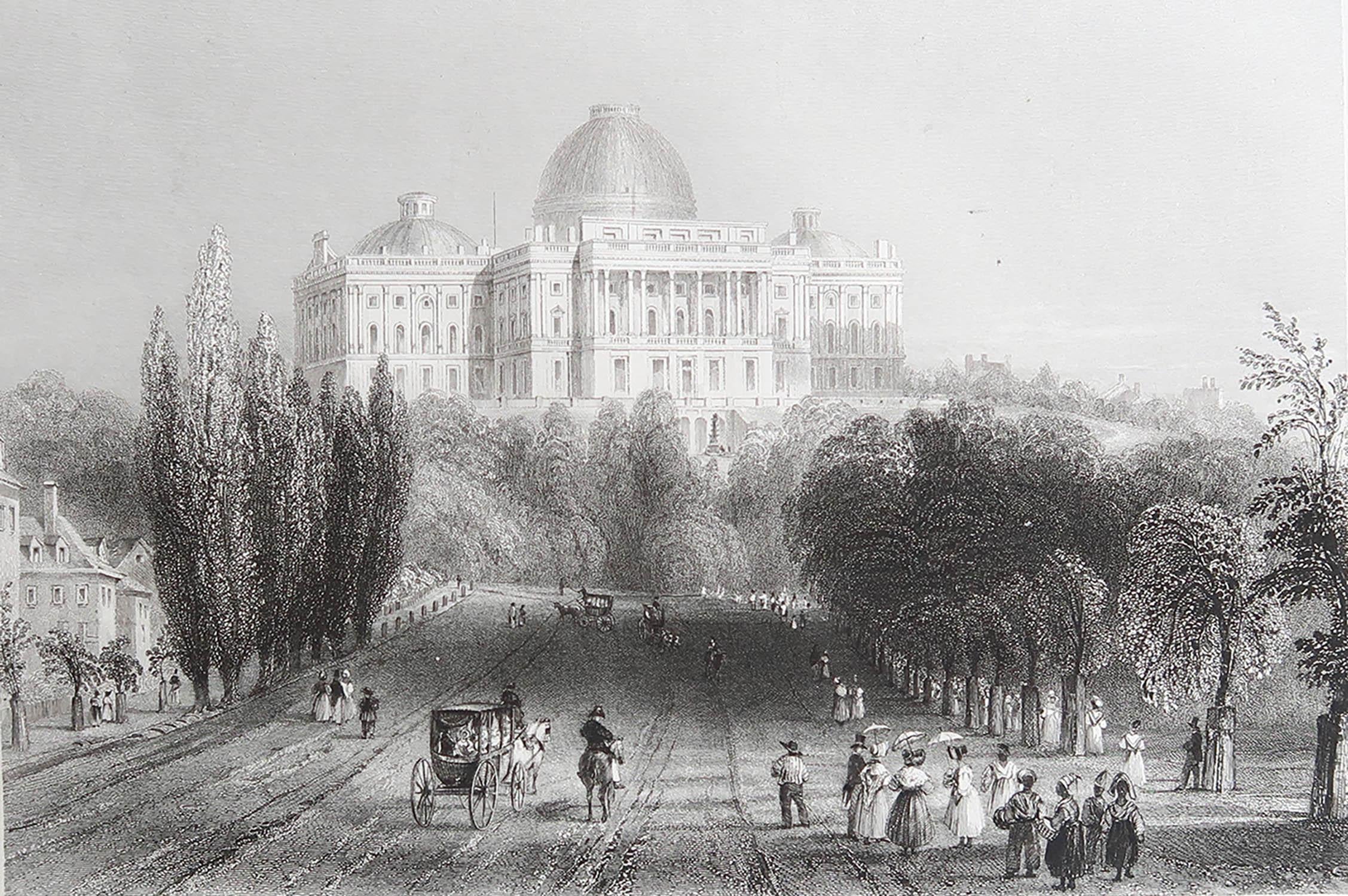 Gran impresión de El Capitolio

Grabado en acero según W. H. Bartlett

Publicado por Virtue 1837

Sin enmarcar.

Arrugado en la esquina inferior derecha

La medida es el tamaño del papel.

Envío gratuito
 