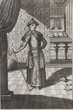 Original Antique Print of The Chinese Emperor Kangxi C.1780