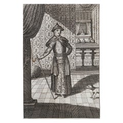 Original Antique Print of The Chinese Emperor Kangxi C.1780