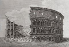 Original Antique Print of The Coliseum, Rome. Italy. Dated 1810