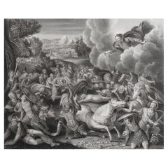 Stampa antica originale de La Conversione di Paul dopo Di Ferrara. C.1850