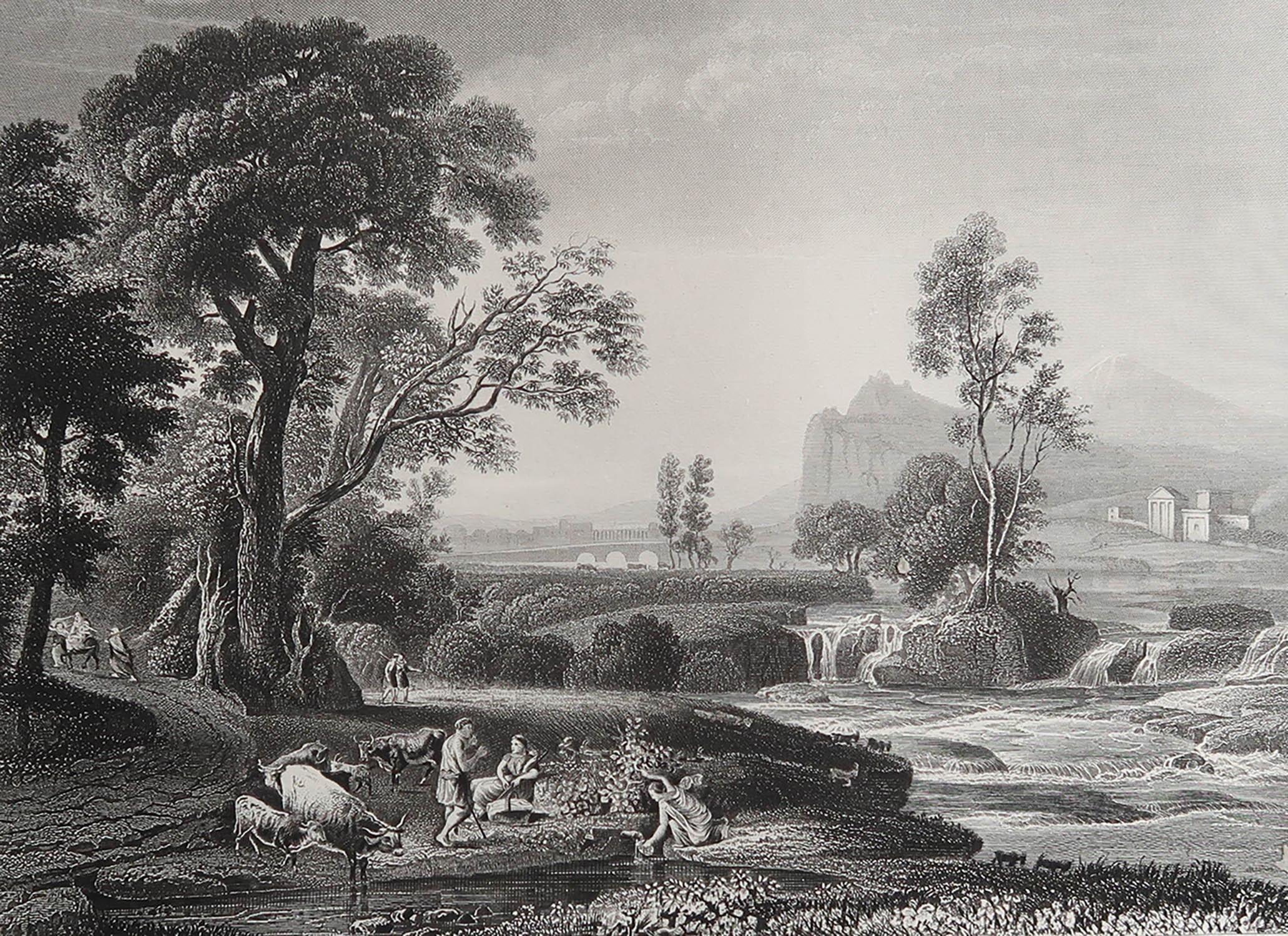 Belle image d'après Claude Lorrain

Gravure sur acier fin

Publié vers 1850

Sans cadre.

Expédition gratuite