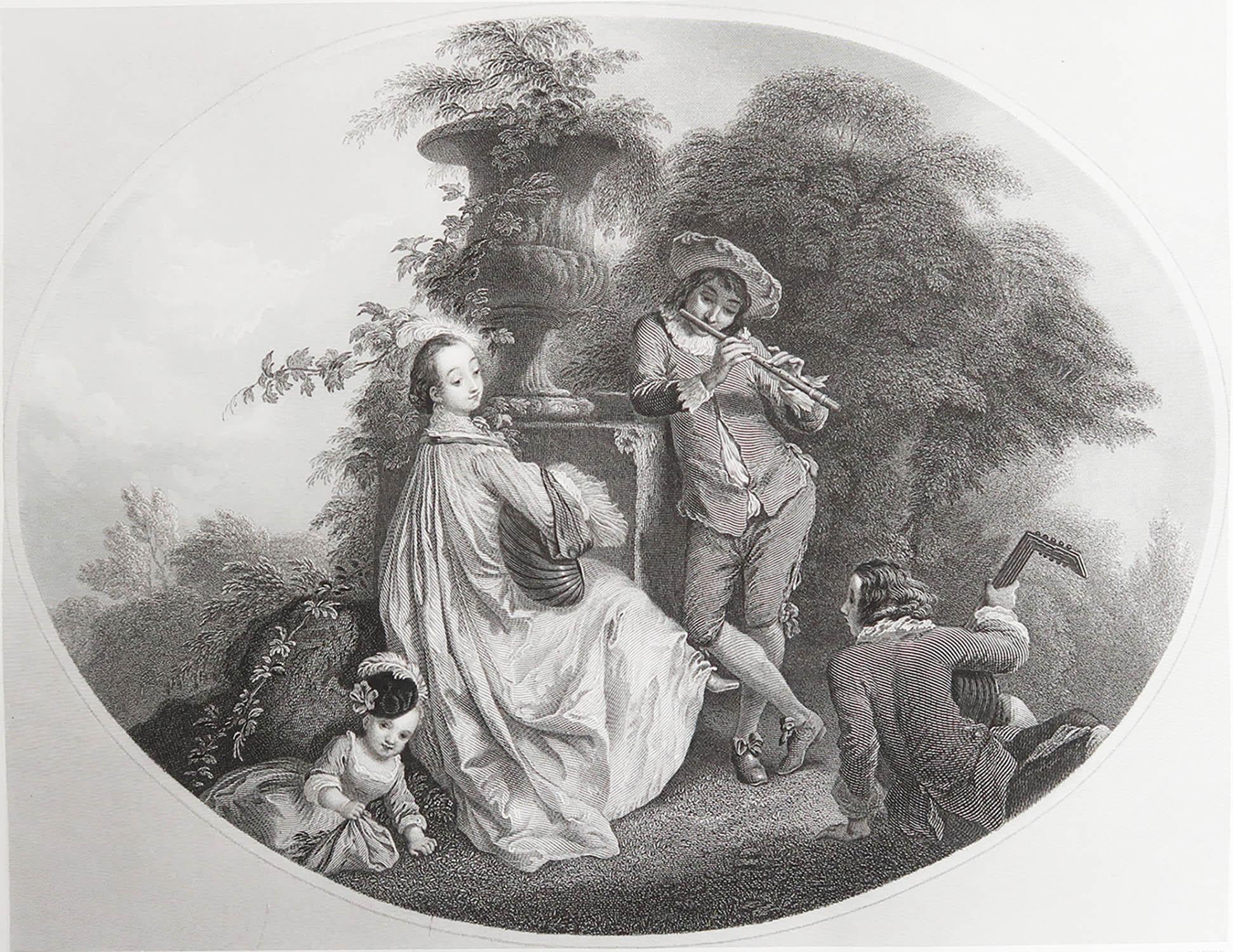 Magnifique image d'après Watteau

Gravure en acier fin. 

Publié par Virtue C.C. 1850

Non encadré.

