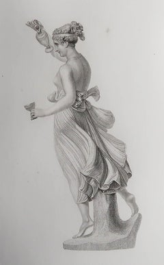 Original Antique Print of The Greek Goddess, Hebe. Dated 1833