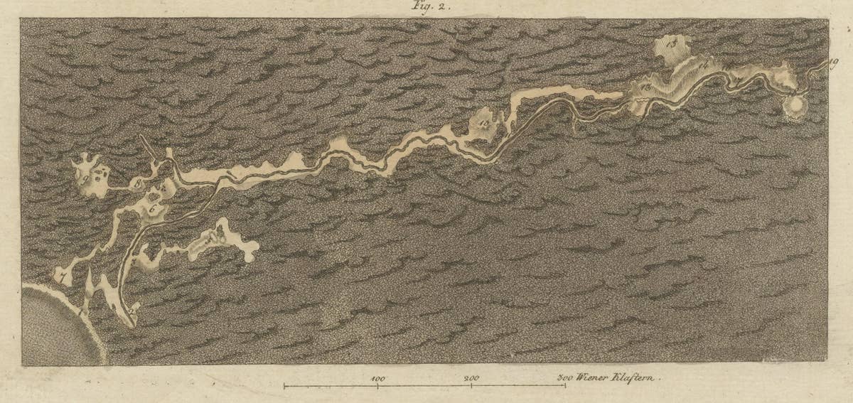 Original Antique Print of the Large Cave of Baradla Near Aggtelek in Hungary