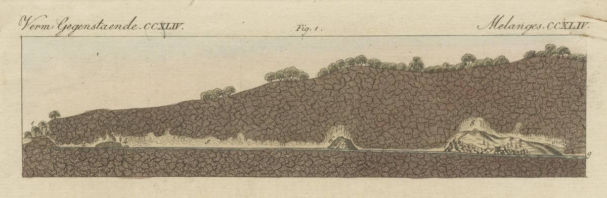 Original Antique Print of the Large Cave of Baradla Near Aggtelek in Hungary