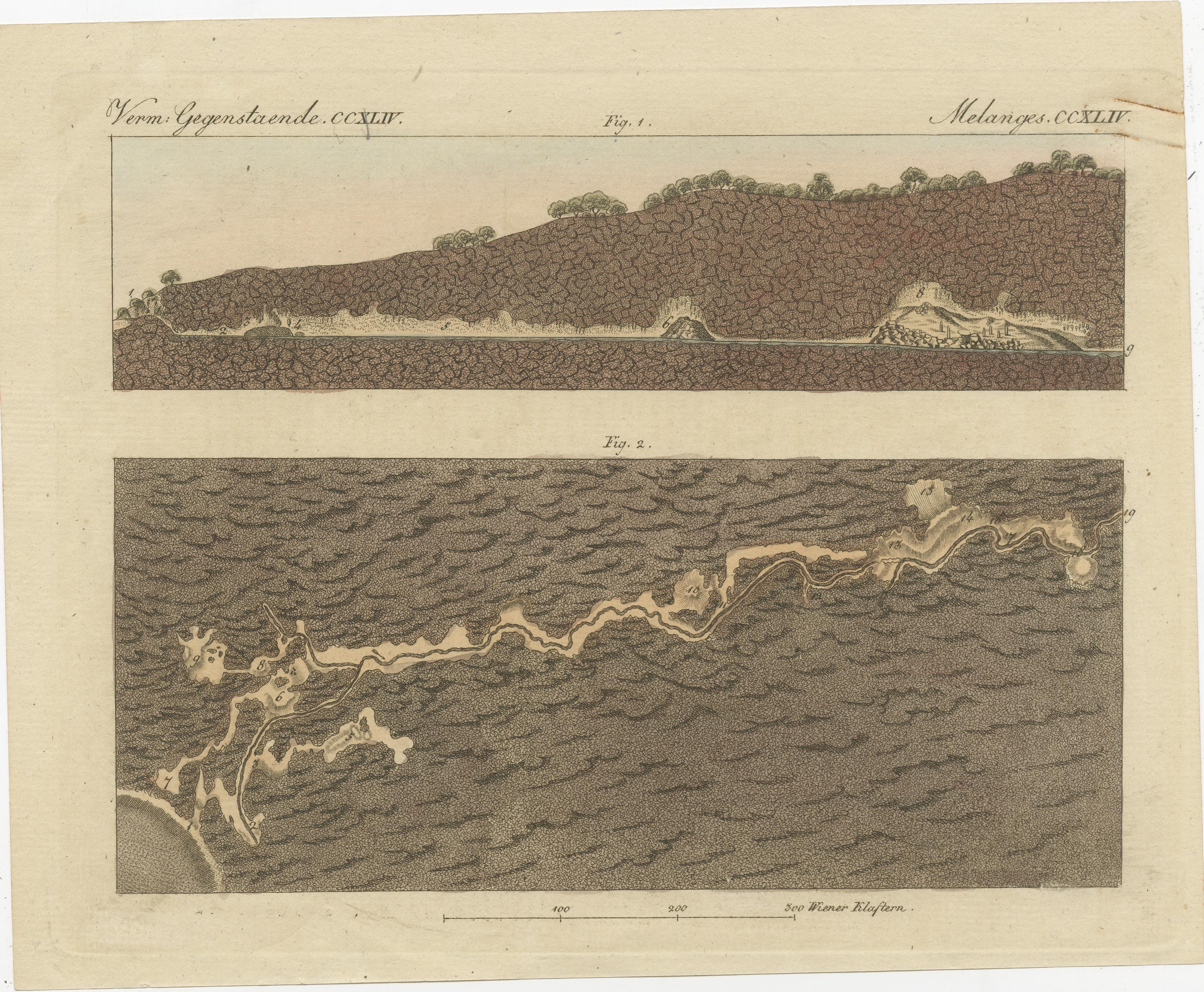 Paper Original Antique Print of the Large Cave of Baradla Near Aggtelek in Hungary For Sale