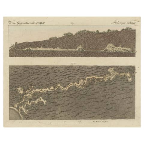 Original Antique Print of the Large Cave of Baradla Near Aggtelek in Hungary