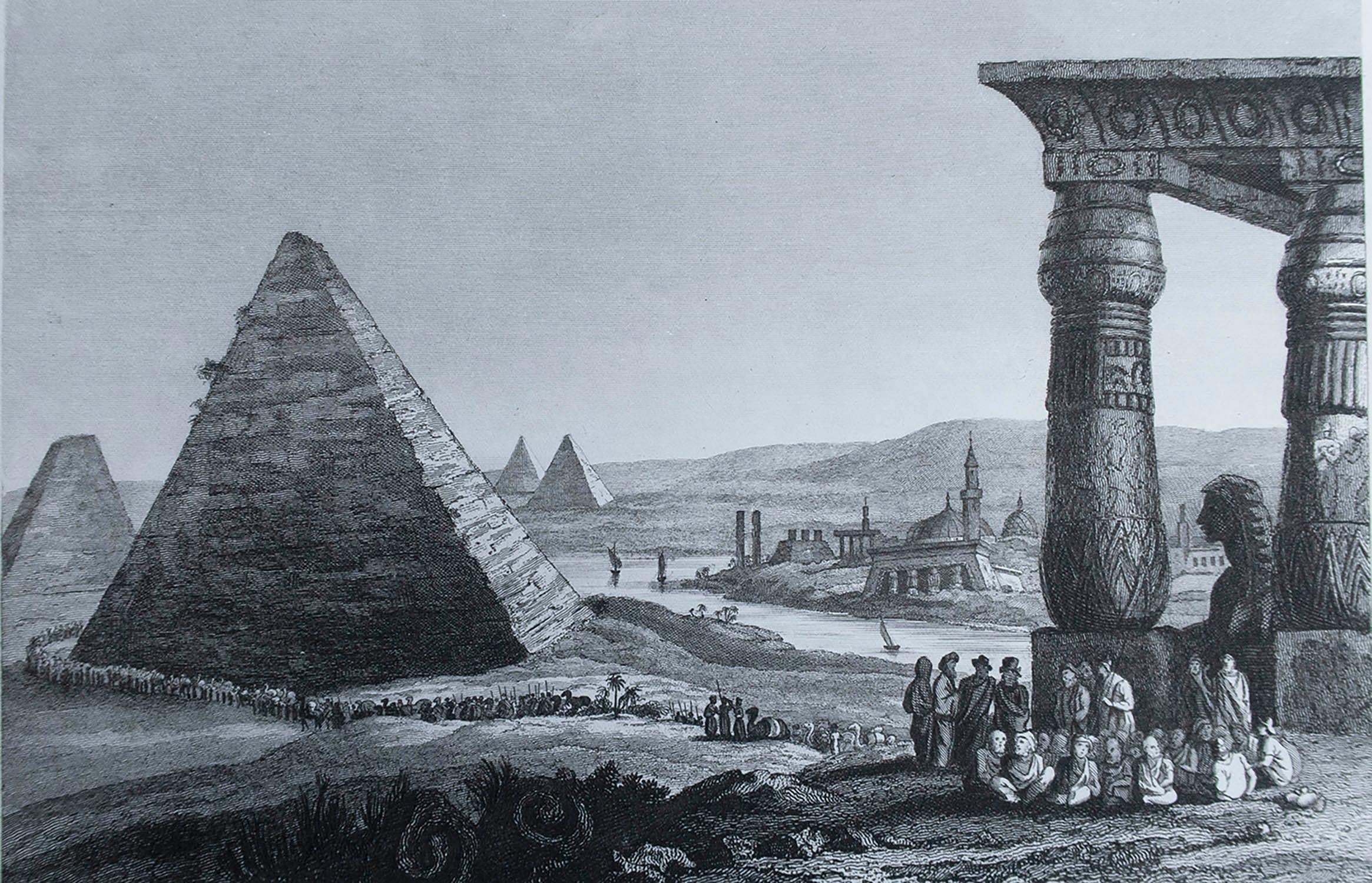 Wonderful image of the Pyramids of Egypt

Fine copper-plate engraving 

Published C.1820

Unframed.

 