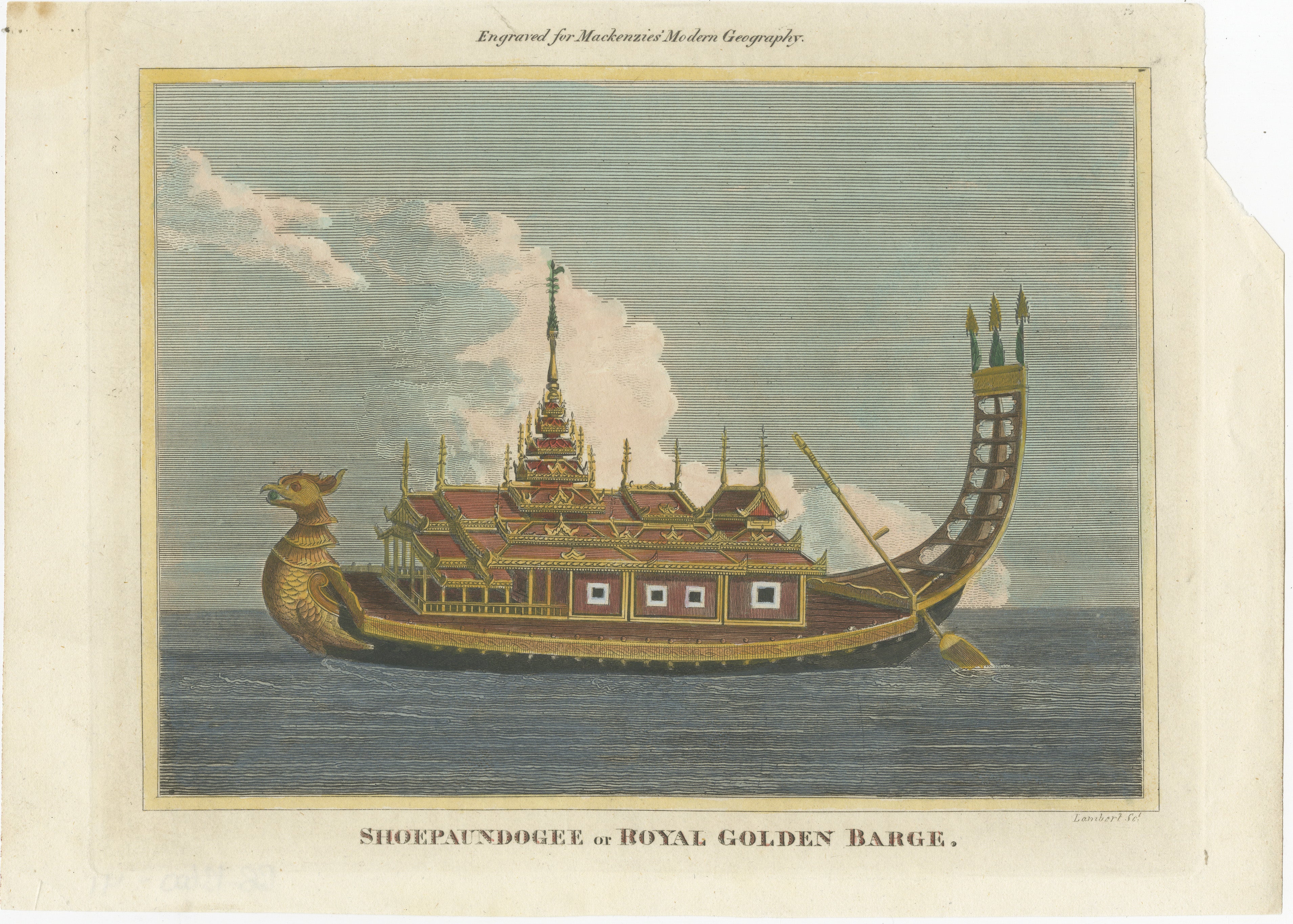 This majestic hand-colored engraving depicts the 