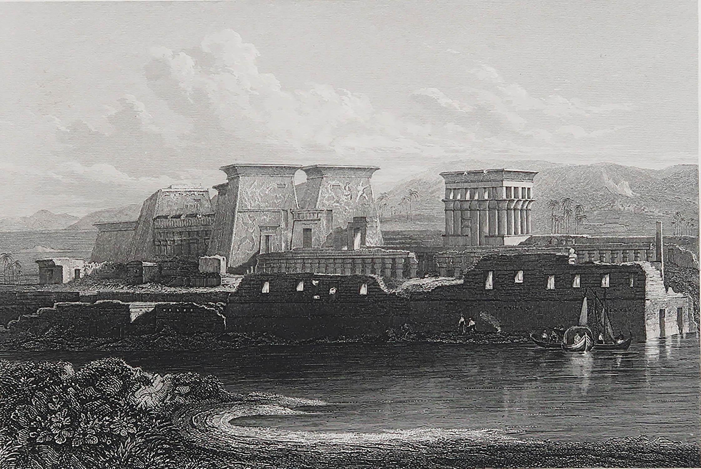 Magnifique image du temple de Karnak

Gravure sur acier fin 

Publié par Mackenzie vers 1850

Non encadré.

 