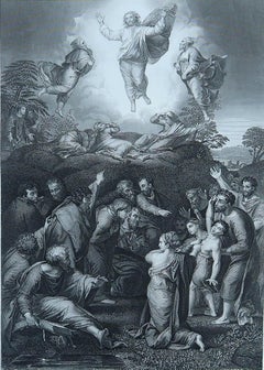 Original Antique Print of The Transfiguration After Raphael. Circa 1850