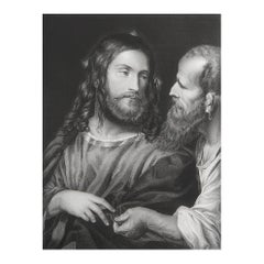 Original Antiker Druck der Tribute Money After Titian, Tribute Money After Titian. C.1850