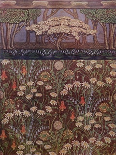 Original Antique Print of Wall-paper Designed by Walter Crane. 1906