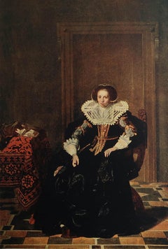 Original Antique Print. Portrait of A Lady After Thomas De Keyser. C.1900