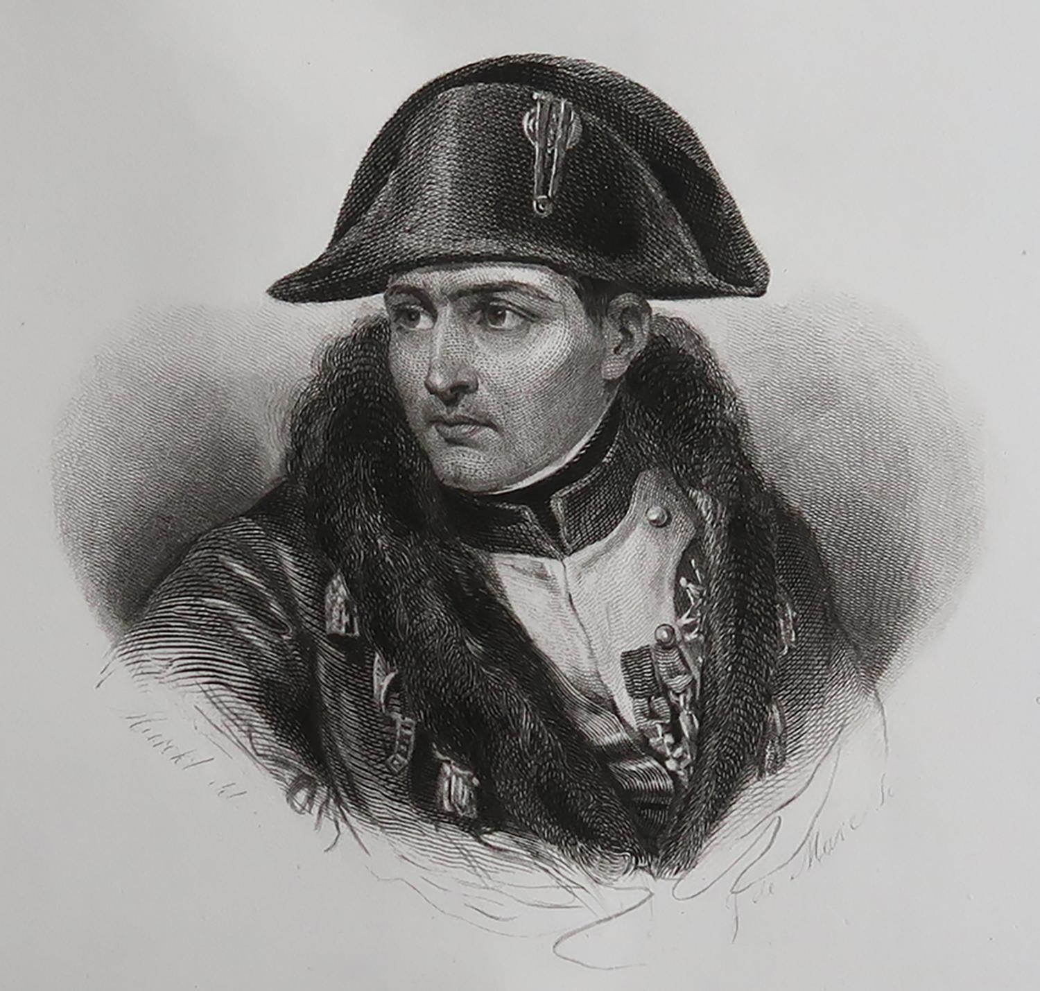 Great image of Napoleon Bonaparte

Fine steel engraving 

Published circa 1850

Unframed.

The measurement is the paper size