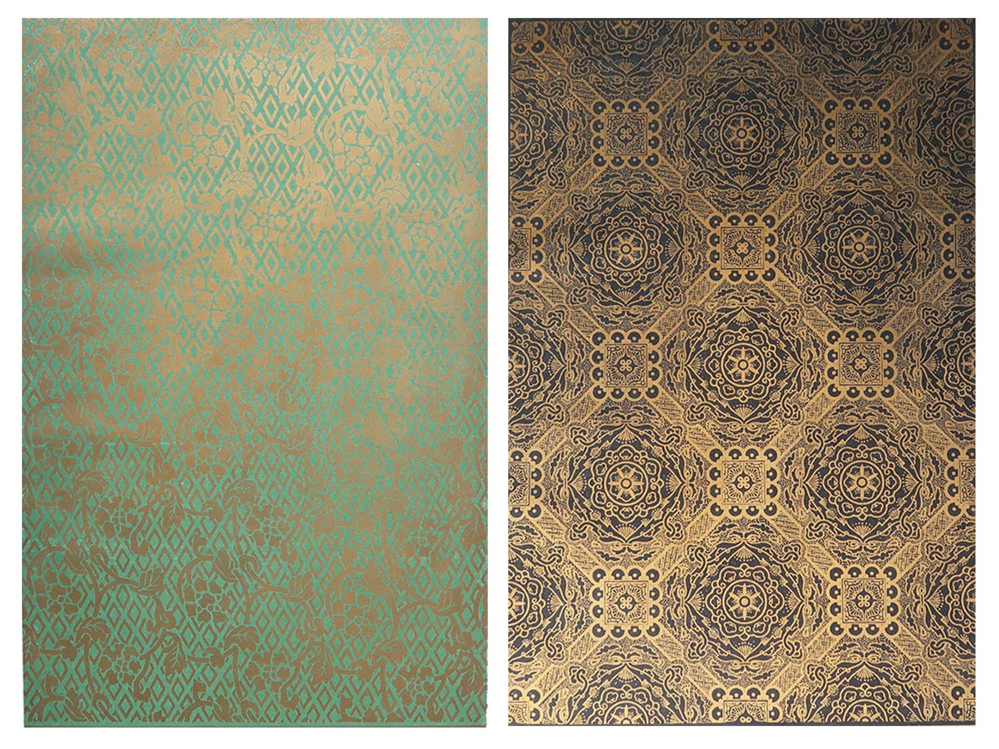 Wonderful pair of prints of 19th Century Japanese silk panels

Amazing illuminated gold lustre

Lithographs

Published by A.Morel, Paris, France. circa 1860

Unframed.








   