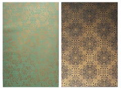 Original Antique Prints of 19th Century Japanese Silk Panels, France, 1860