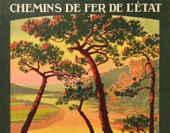 Original Antique Railway Poster Brittany France Bretagne Pittoresque Travel Art