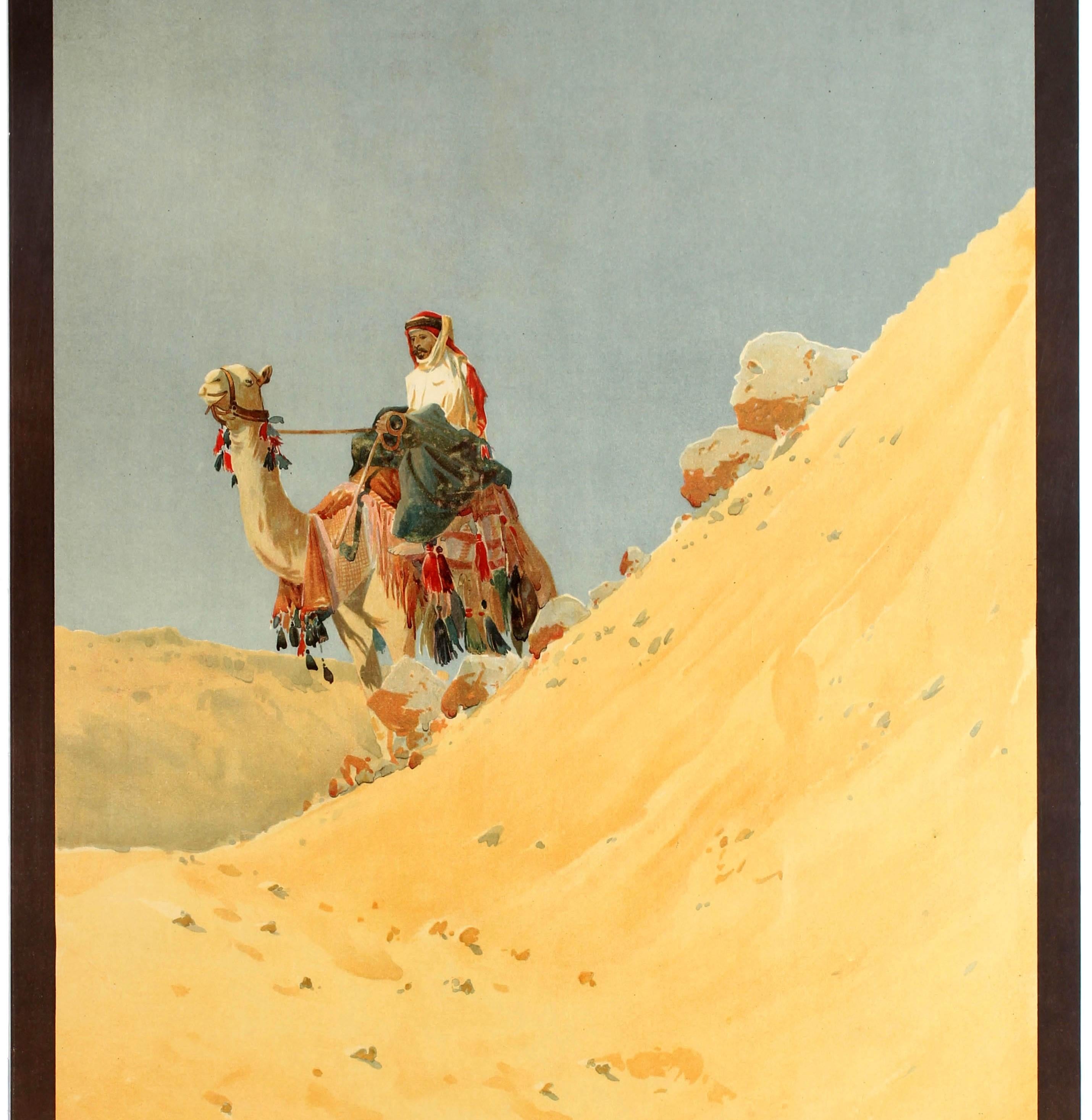French Original Antique Railway Travel Poster Egypt 4 Days Paris Chemins De Fer Egypte