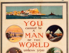 Original Antique Recruitment Poster - Join The Army And Travel Round The World