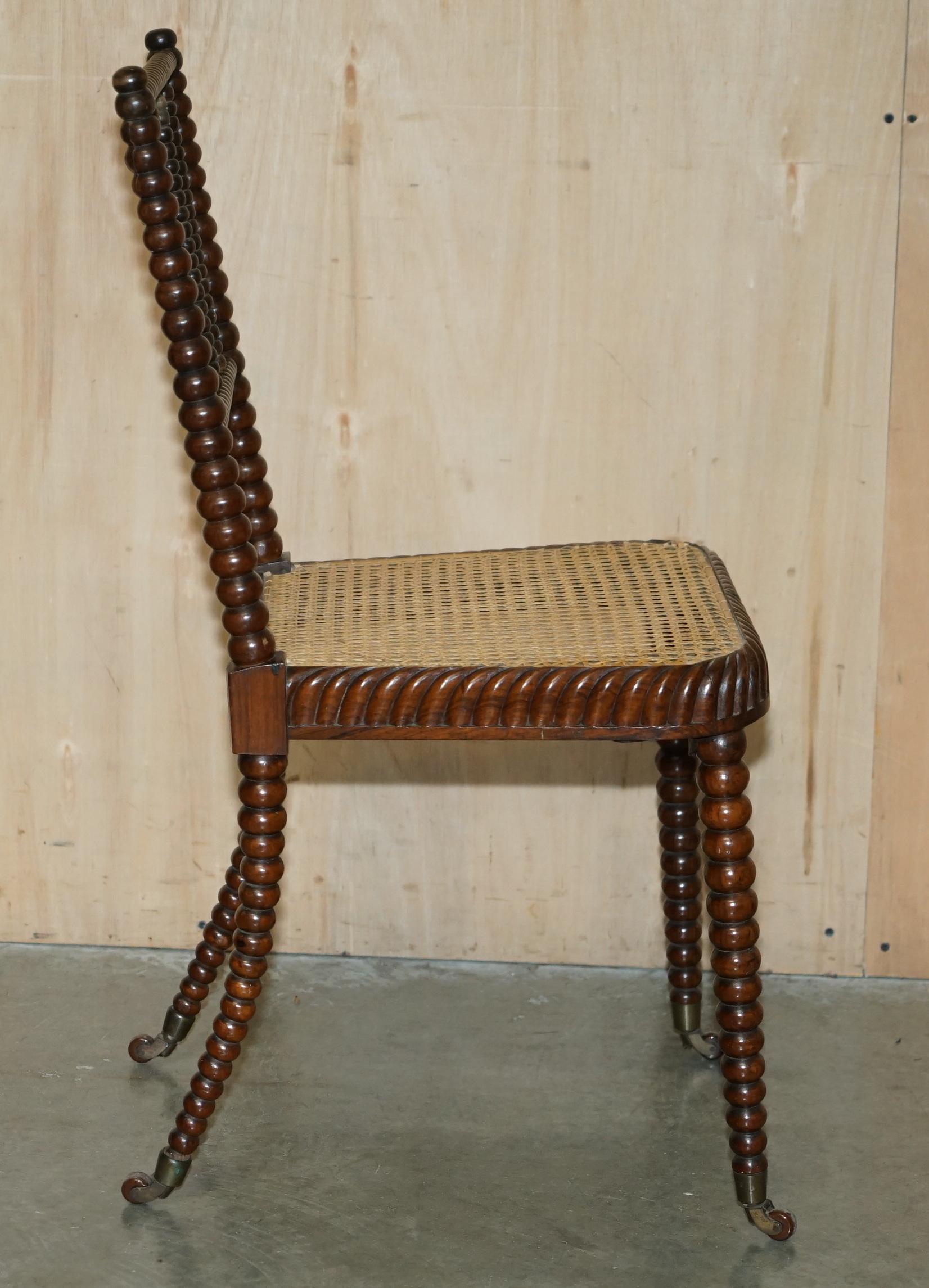 ORiGINALE ANTICO REGENCY CIR 1810 PORCELLANA IN LEGNO DURO SEDIA TORNATA BOBBIN in vendita 2