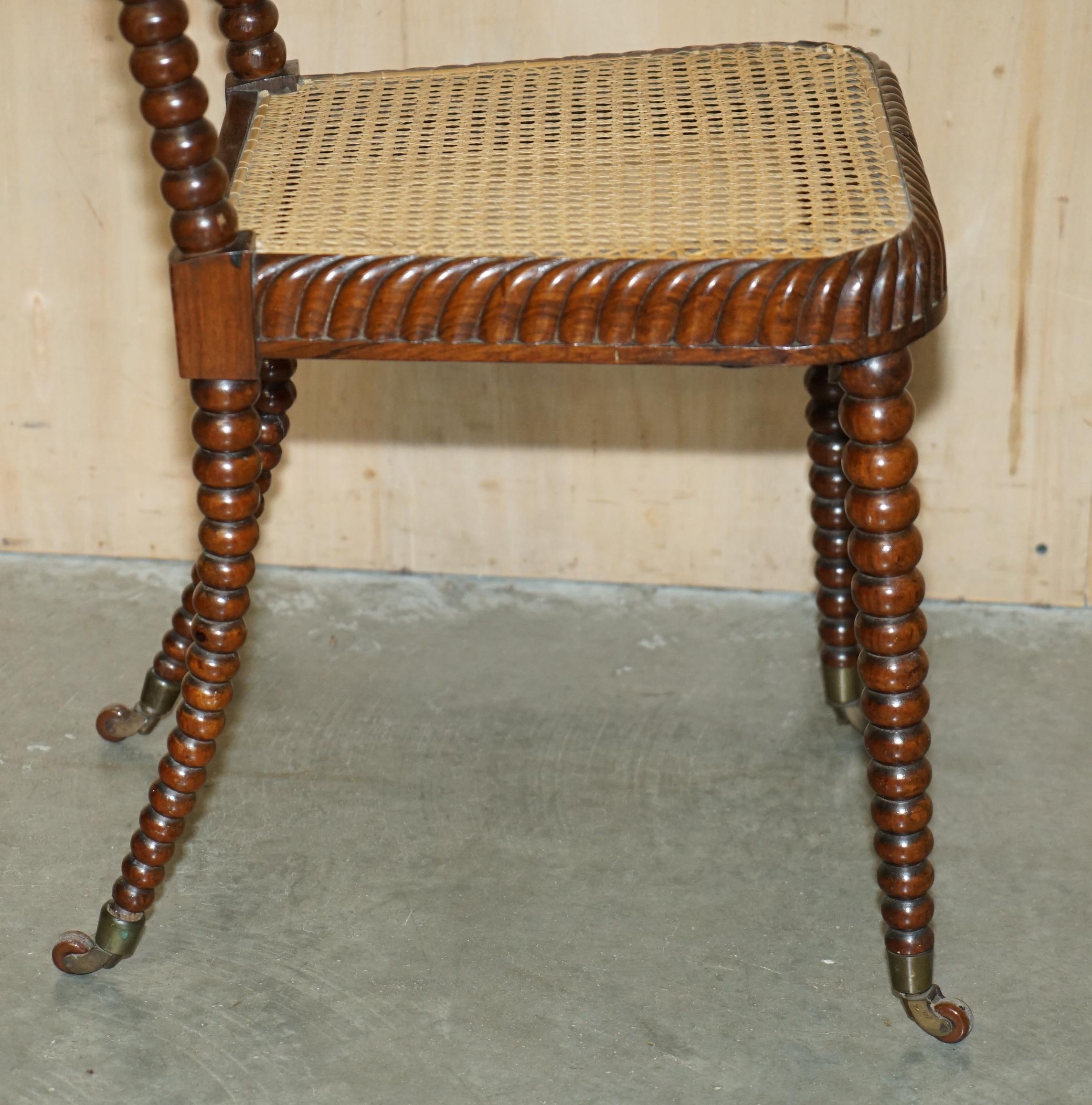 ORiGINALE ANTICO REGENCY CIR 1810 PORCELLANA IN LEGNO DURO SEDIA TORNATA BOBBIN in vendita 3