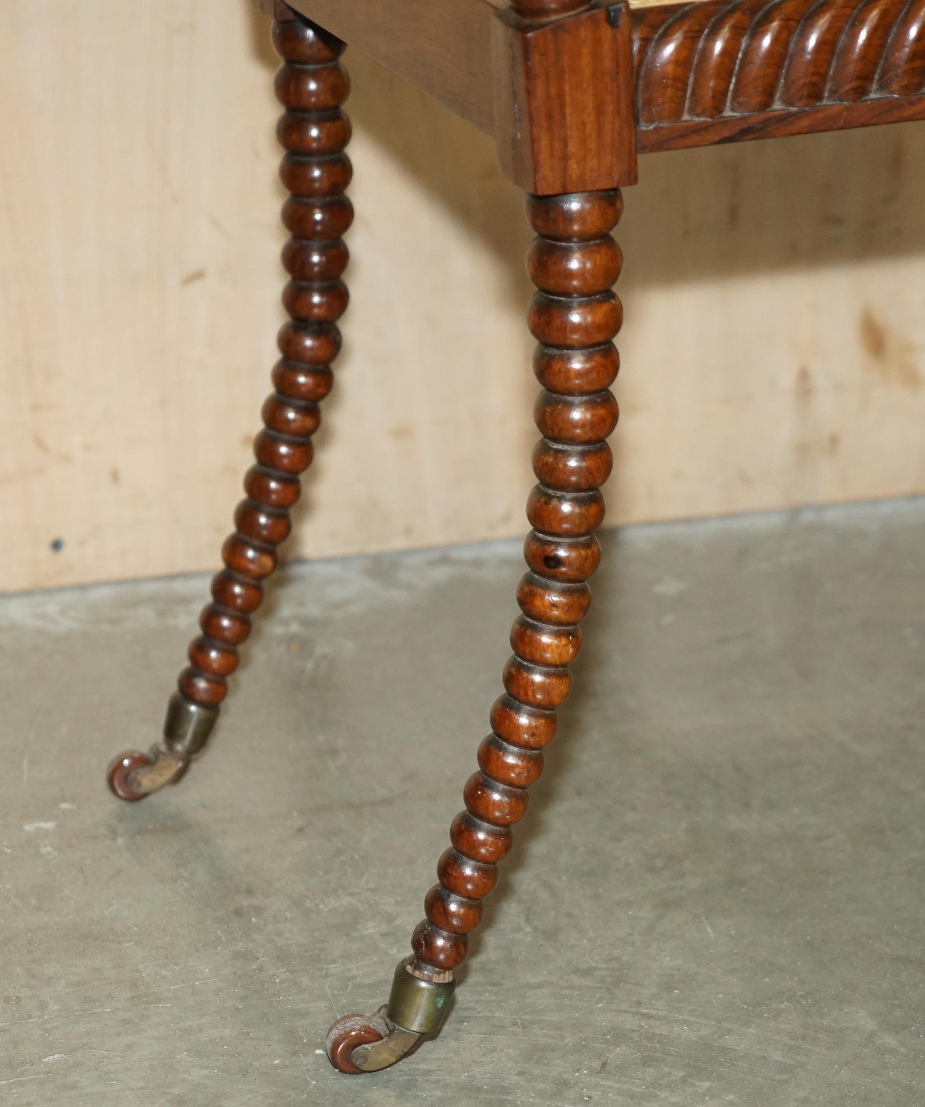 ORiGINALE ANTICO REGENCY CIR 1810 PORCELLANA IN LEGNO DURO SEDIA TORNATA BOBBIN in vendita 4