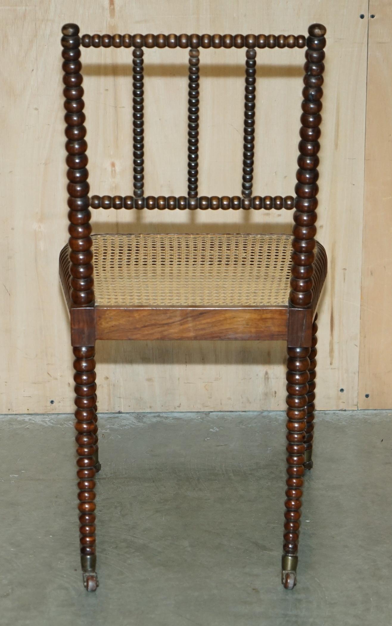ORiGINALE ANTICO REGENCY CIR 1810 PORCELLANA IN LEGNO DURO SEDIA TORNATA BOBBIN in vendita 6