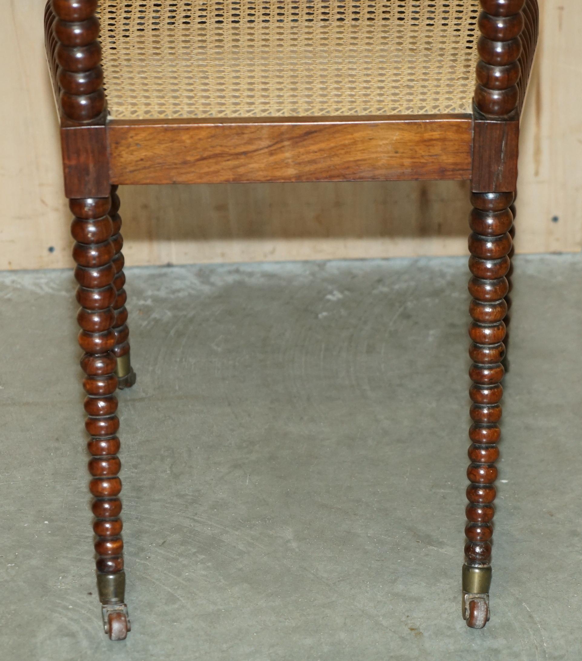 ORiGINALE ANTICO REGENCY CIR 1810 PORCELLANA IN LEGNO DURO SEDIA TORNATA BOBBIN in vendita 7