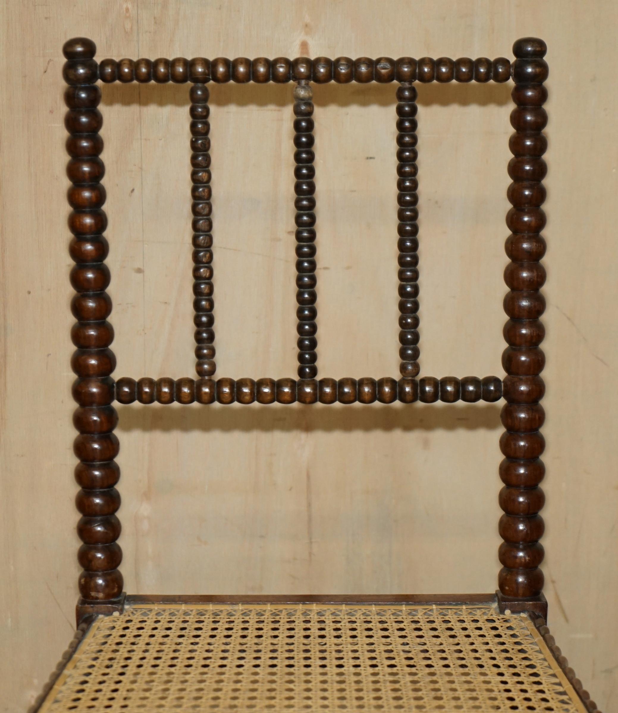 Regency ORiGINALE ANTICO REGENCY CIR 1810 PORCELLANA IN LEGNO DURO SEDIA TORNATA BOBBIN in vendita