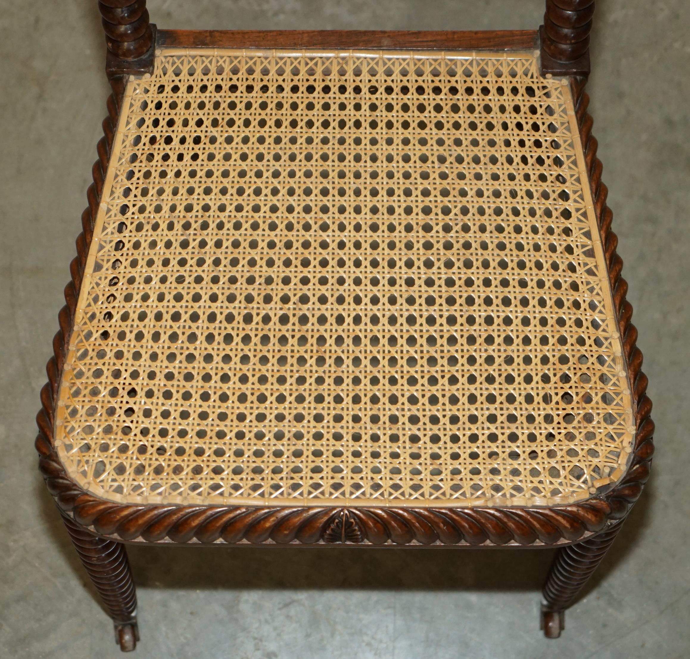 Fatto a mano ORiGINALE ANTICO REGENCY CIR 1810 PORCELLANA IN LEGNO DURO SEDIA TORNATA BOBBIN in vendita