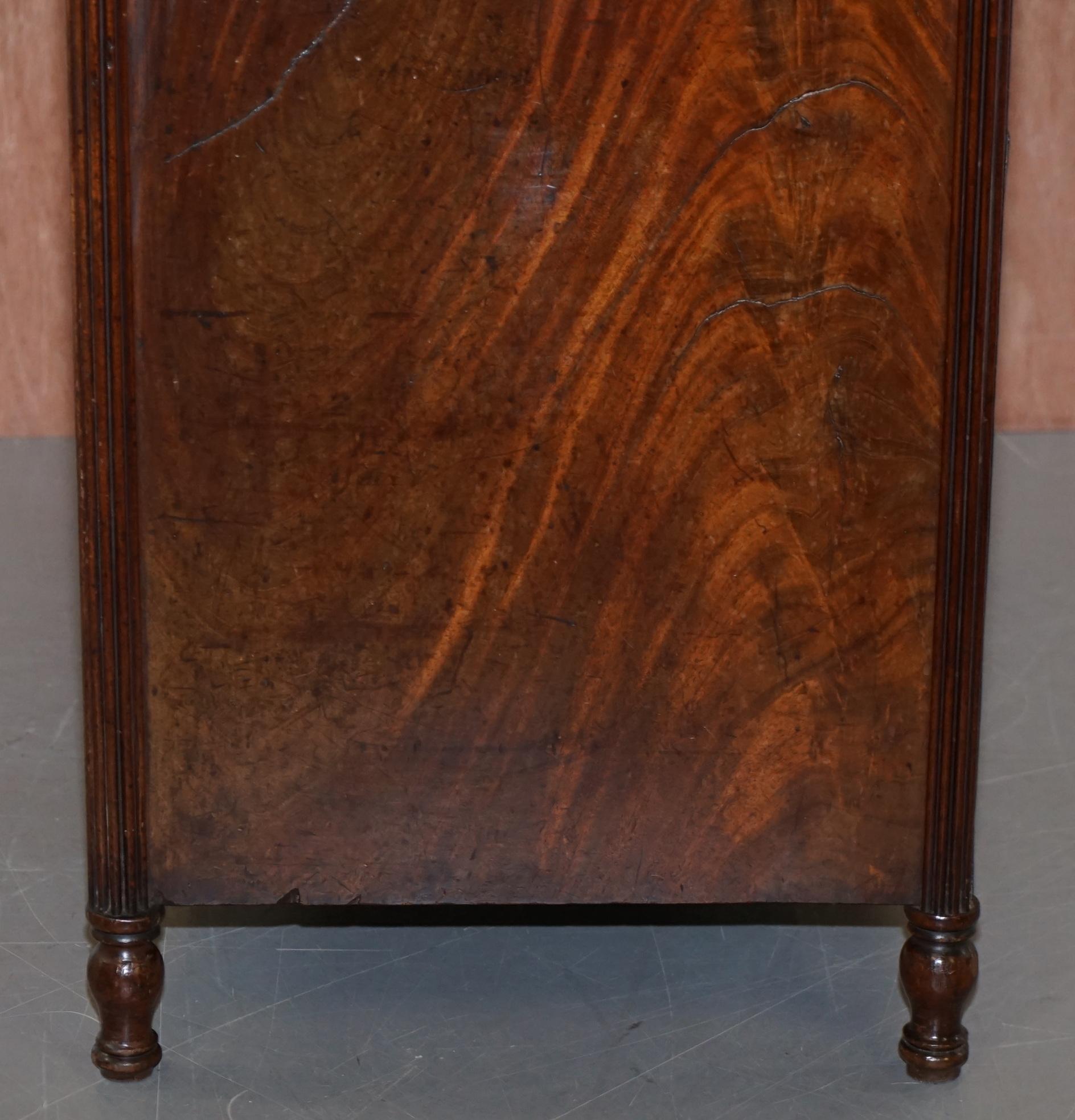 Original Antique Regency circa 1815 Mahogany Blanket Chest Cupboard with Drawers 7