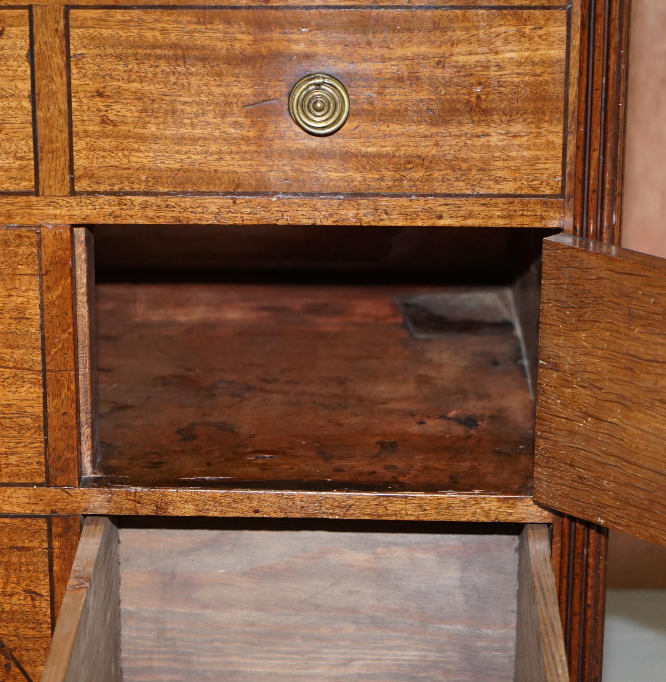 Original Antique Regency circa 1815 Mahogany Blanket Chest Cupboard with Drawers 13