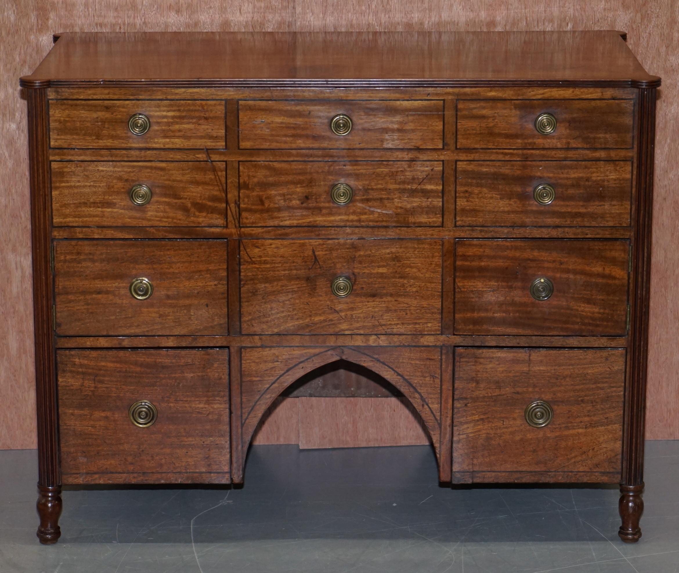 We are delighted to offer for sale this one of a kind Regency circa 1815 blanket chest cupboard in solid mahogany with ebony strung detailing

A very decorative piece, well made and unique piece. It was made most likely for blanket and linens, you