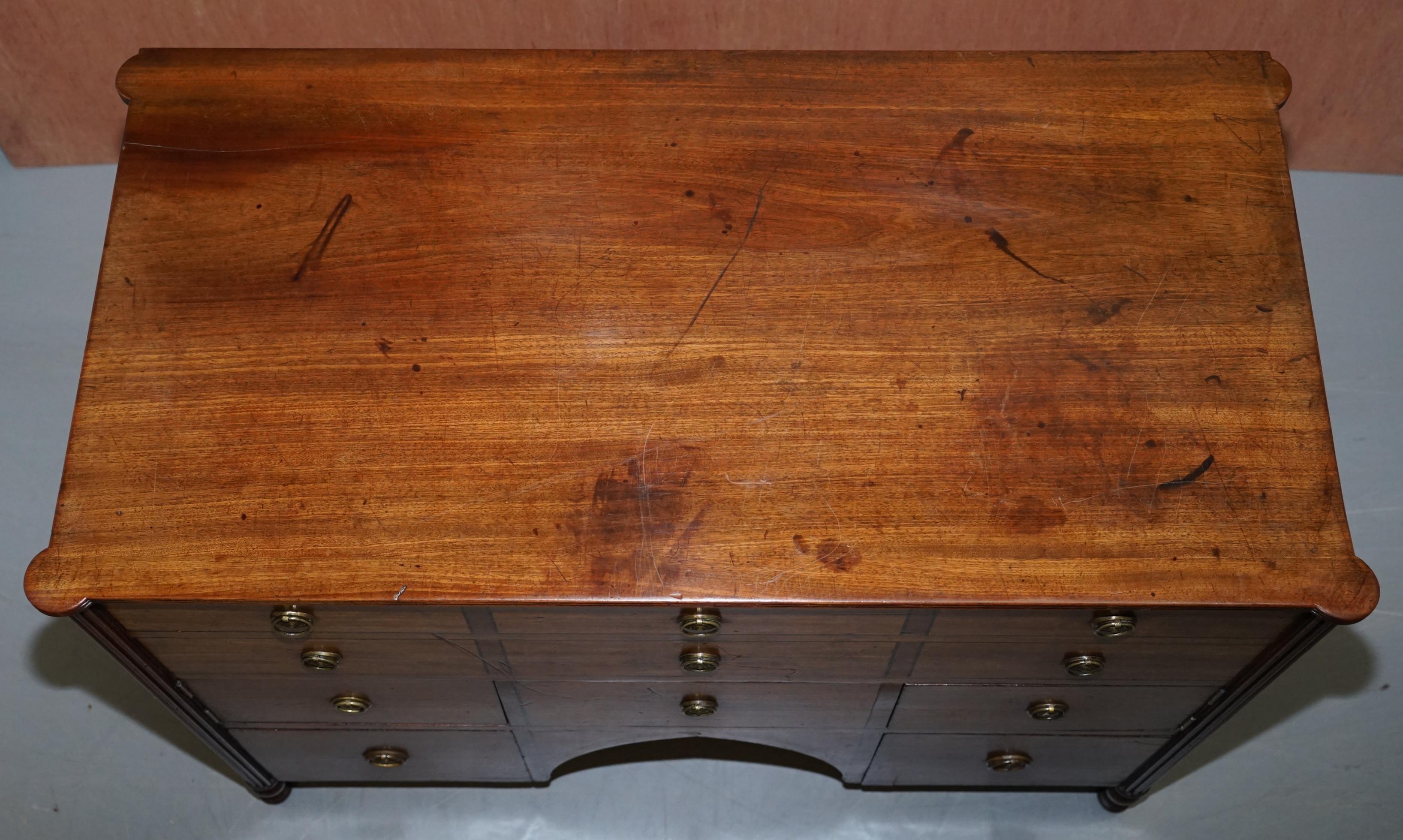 Hand-Crafted Original Antique Regency circa 1815 Mahogany Blanket Chest Cupboard with Drawers