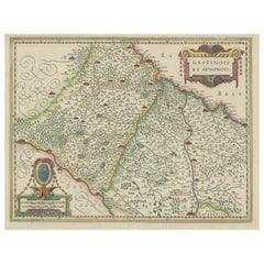 Original Antique Regional Map of France with Orleans, Auxerre and Montargis