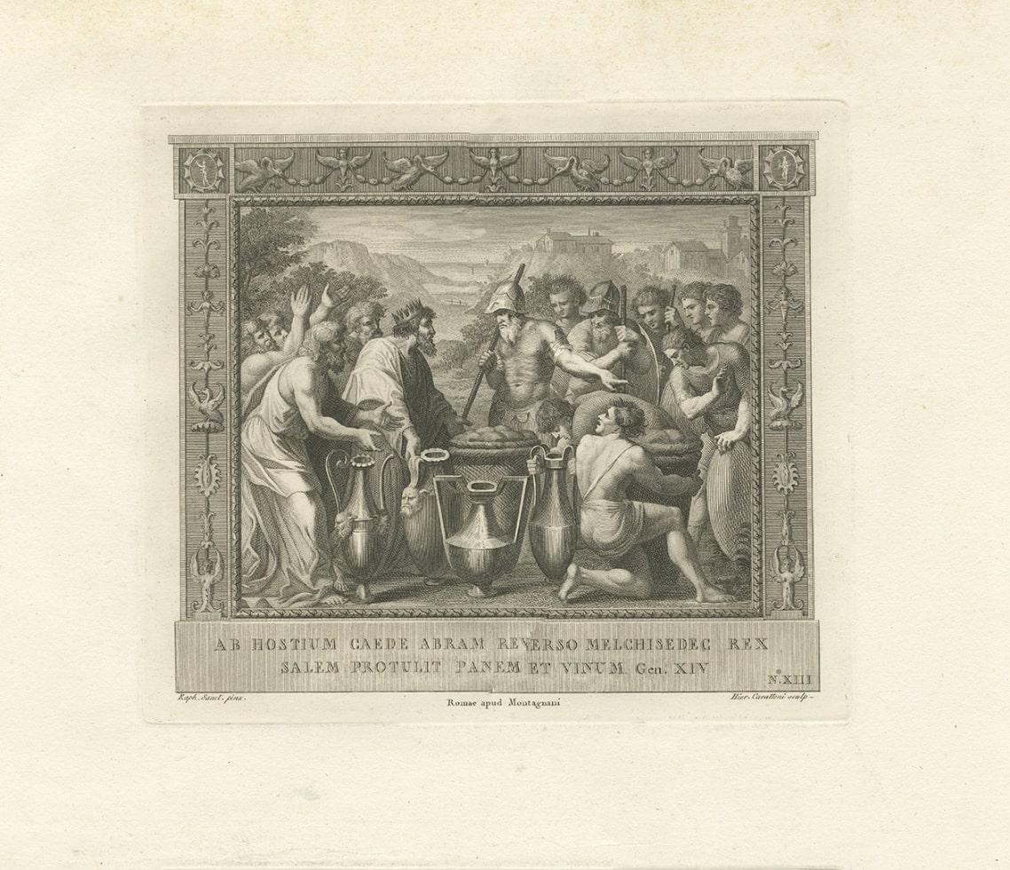 Paper Original Antique Religion Print Depicting God's Covenant with Abraham, C.1850 For Sale