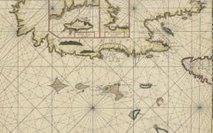 Original Antique Sea Chart - the Northern Part of Hispaniola, Western Cuba, 1684
