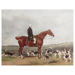 Original Antique Sporting Print, Gentleman on a Horse, circa 1900