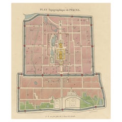 Original Antiker Straßenplan von Peking, China