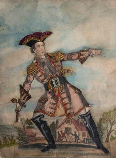 Original Antique Tinsel Picture of An Actor. Dated 1839