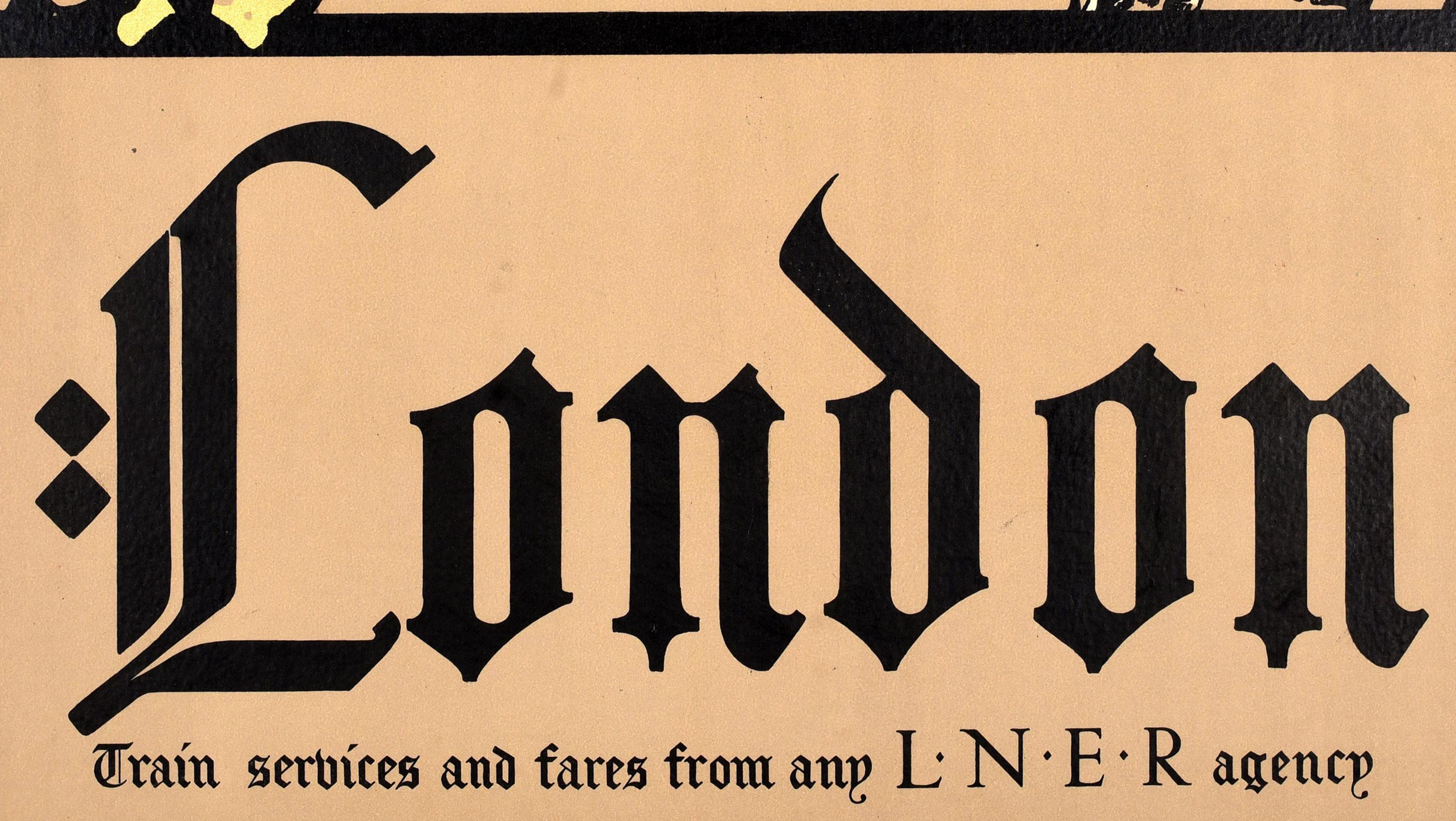 Affiche originale de voyage en train de Londres LNER Train Service Fred Taylor Tudor Bon état - En vente à London, GB