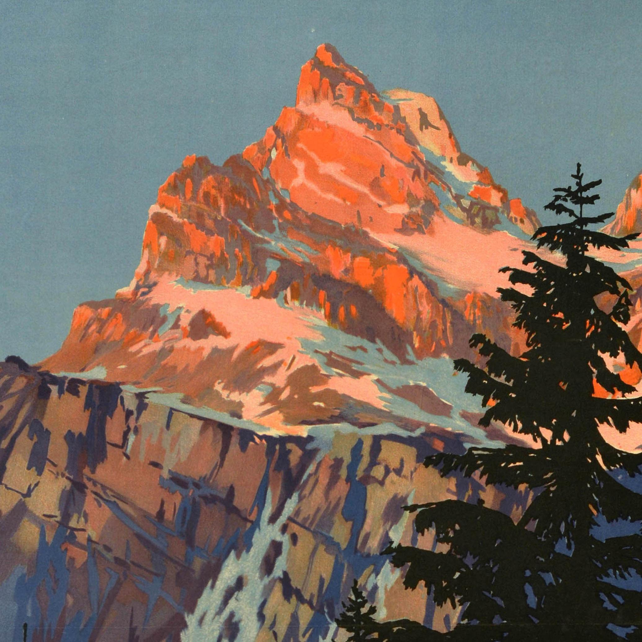 Original Antikes Reise-Werbeplakat Braunwald Bahn Kanton Glarus Schweiz (Frühes 20. Jahrhundert) im Angebot