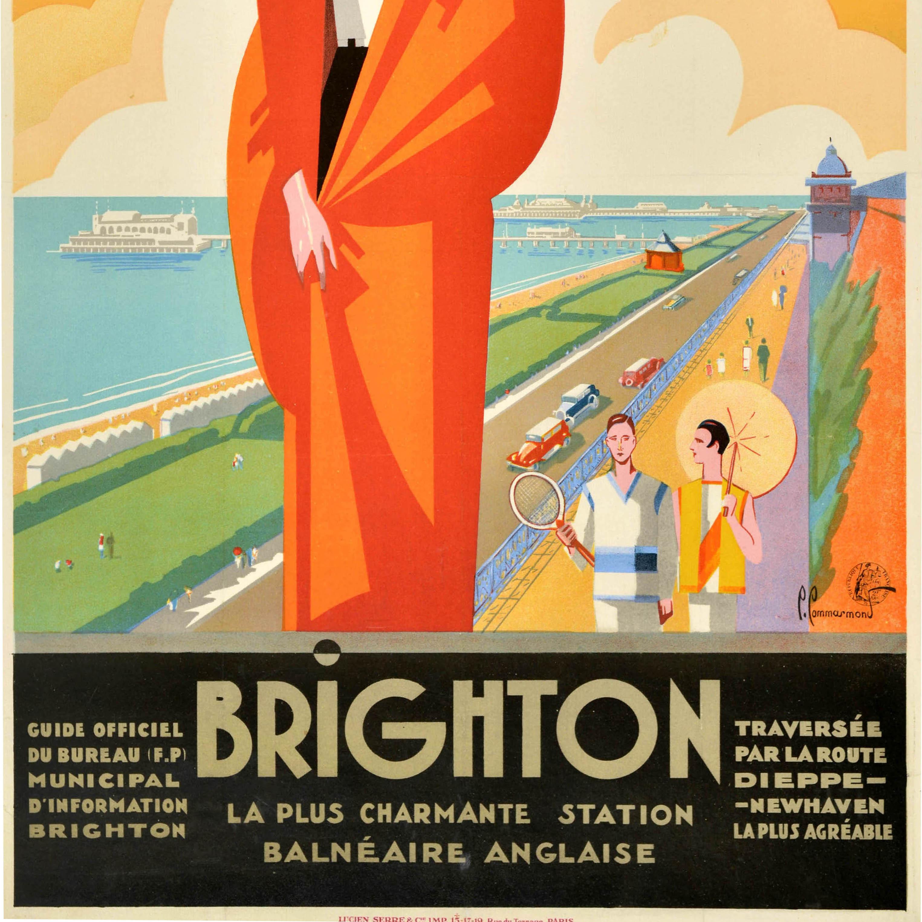 Original Antique Travel Poster Brighton Charming English Seaside Resort Art Deco In Good Condition In London, GB